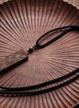 沉香平安无事牌复古文艺风吊坠