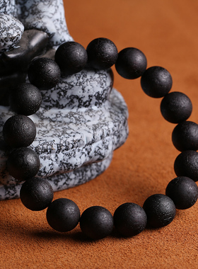 天然缅甸沉香木奇楠级佛珠手链