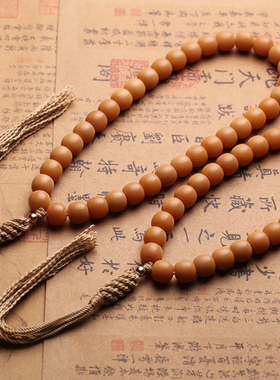 天然风化黄菩提根手串男女民族风