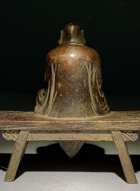 古玩收藏老包浆达摩祖师佛像紫铜板凳客厅装饰摆件