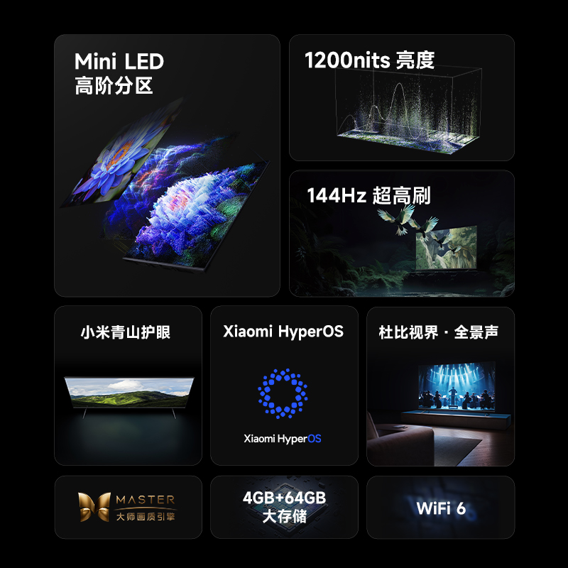 小米米家电视S85 Mini LED 85英寸 640分区 1200nits 4GB+64GB - 图0