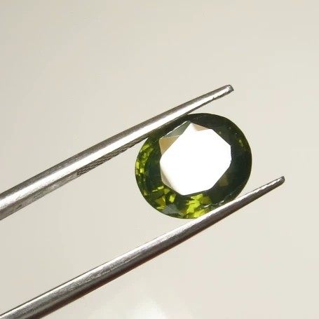 Natural green zircon ring face pendant