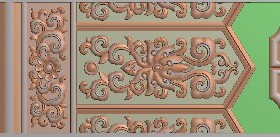 梁侧板洋花1东阳木雕古建构件装修建筑构件扫描精雕图