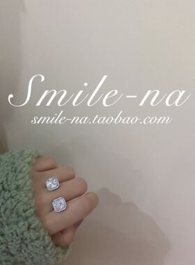 欧美风设计师款纯银方形开口戒指