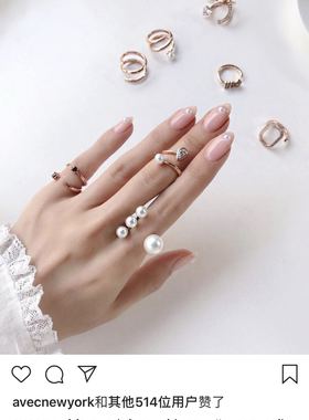 韩国设计师同款925纯银黑白关节