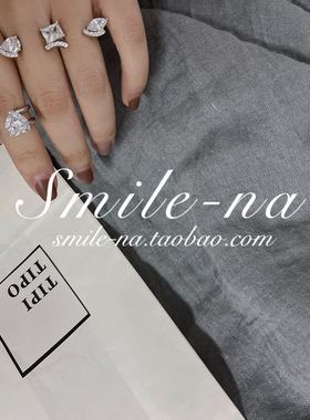 韩国设计师款925纯银不规则锆石