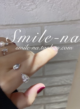 韩国水滴锆石包晶戒指ins同款