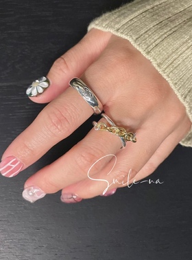 链条韩国小众款925纯银戒指