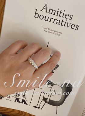 韩国进口设计师款纯银实心戒指