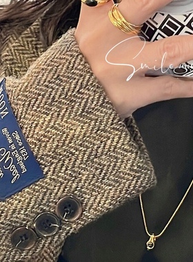 韩国法式设计师黑玛瑙毛衣链