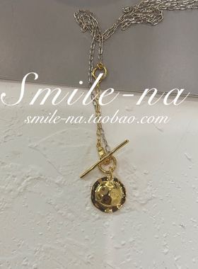 韩国进口小众设计款ot花纹吊坠