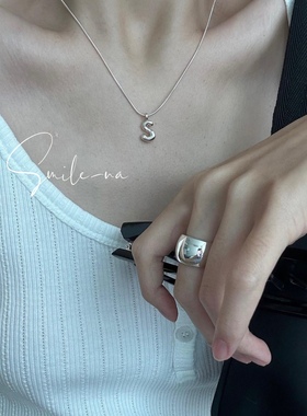 简约925纯银韩国吊坠字母时尚