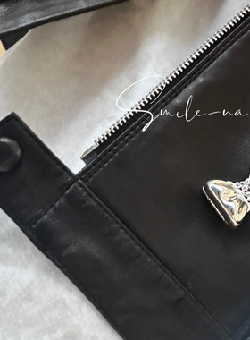 韩国进口小众设计师S925纯银小福袋包包吊坠项链毛衣链时尚长款链