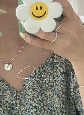 韩国心形吊坠项链银牌925