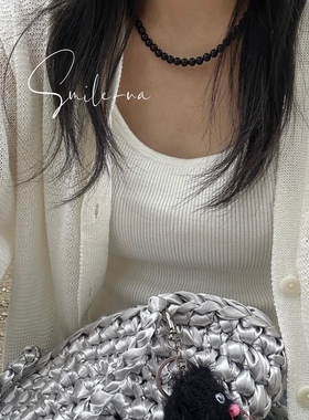 天然韩国黑玛瑙时尚925纯银