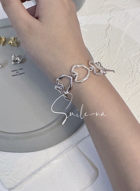 手链爱心手链韩国925纯银拼接