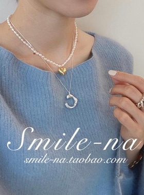 韩国925纯银天然小米珠项链