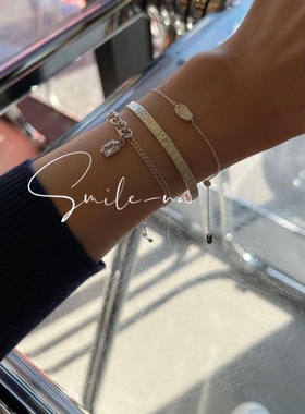 韩国手链小众925纯银简约锆石