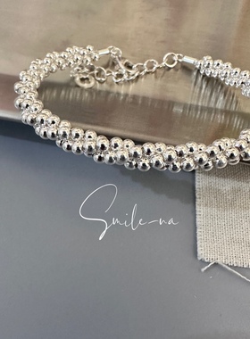 手镯多层编织925纯银手环