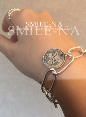 韩国进口设计师款纯银大圈小圈