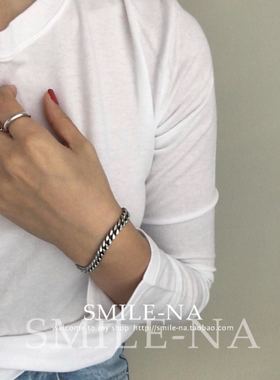 925纯银极简时尚韩国麻花圆圈