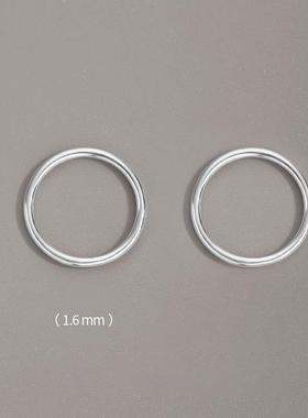 999足银通体纯银素圈戒指女小众