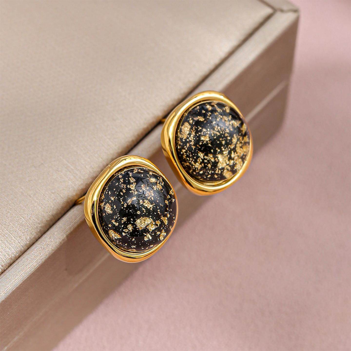 2026新款高级感金箔黑色耳钉银耳环925银针小众气质时尚炫酷耳饰,淘宝优惠券,粉丝福利购,淘宝优惠卷