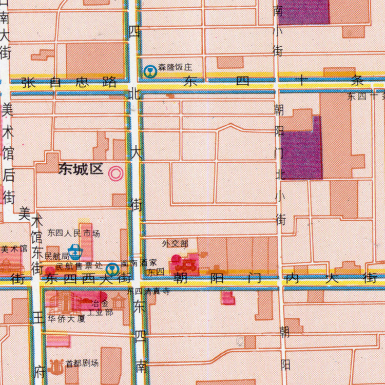 1987年北京城区地图电子手绘老地图历史地理资料素材-图2