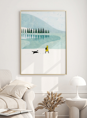 插画沙发背景墙挂画客厅风景卧室电表箱装饰画艺术油画壁画海报