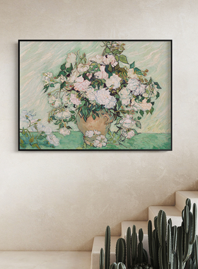 梵高莫奈沙发背景墙挂画电表箱客厅装饰画卧室走廊抽象艺术壁画