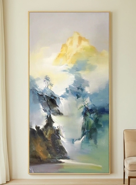 玄关聚宝盆深圳油画抽象手绘