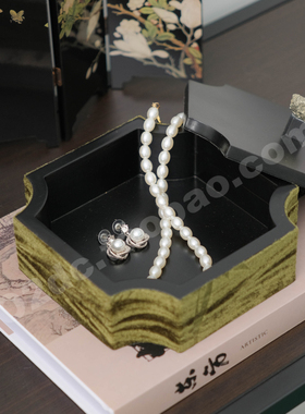 老钱风新古典中式首饰收纳盒样板间售楼处衣帽间床头柜装饰摆件