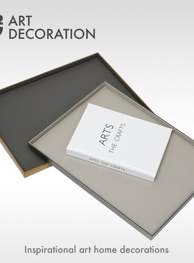 现代轻奢金属托盘装饰摆件软装