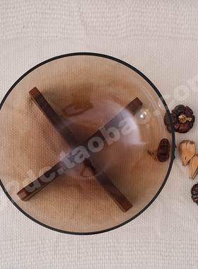 现代简约木脚玻璃果盘样板间售楼处茶几餐桌厨房装饰品摆件