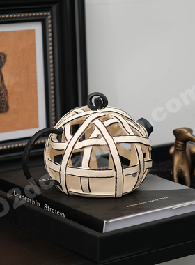 样板间售楼处树脂镂空茶壶茶几酒柜装饰品摆件