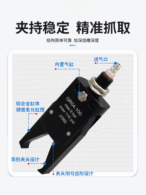 机械手夹具MINI-A B C E迷你夹子圆/方形异型平形夹爪弧形配定制-图2