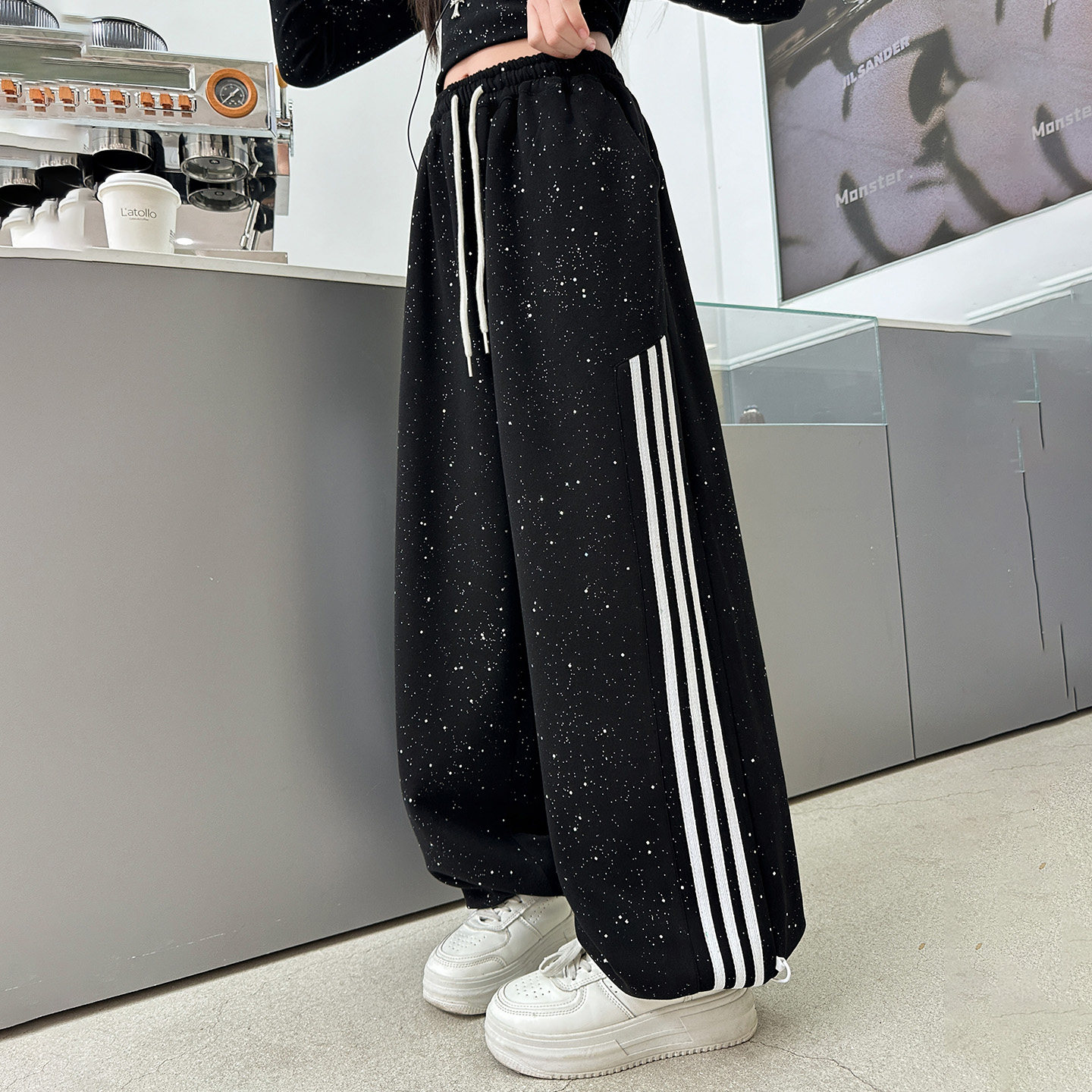 女童春秋撒银拉条阔腿裤2026新款中大童卫裤休闲运动裤表演服,淘宝优惠券,粉丝福利购,淘宝优惠卷