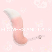 Flowers and cats with the same model emulation girl cosplay fox Lingina tail Belle quadratic Yuan