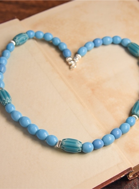 孤品清冷感夜来南风项链老琉璃