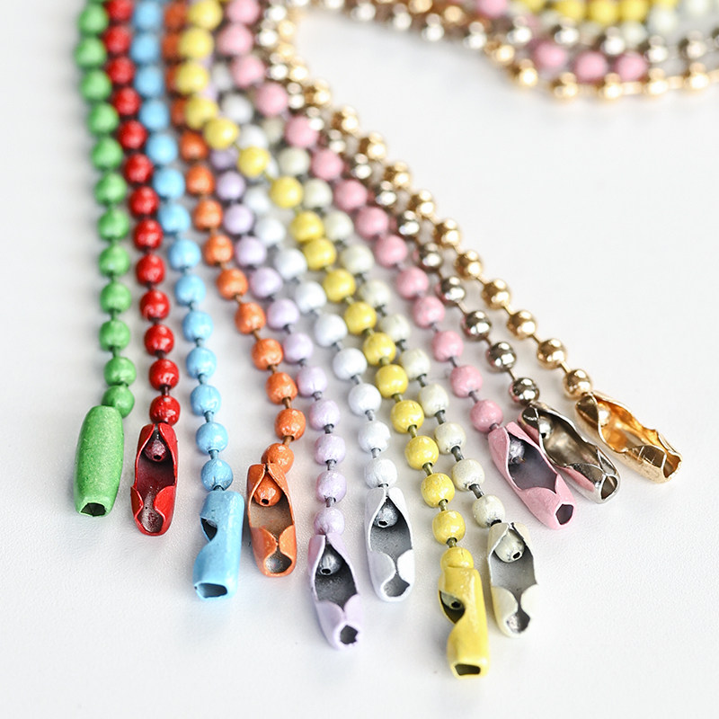 彩色波珠链DIY吊牌链饰品挂件链钥匙扣链珠珠链金属链条混色链子,淘宝优惠券,粉丝福利购,淘宝优惠卷