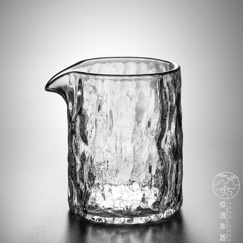 日式初雪纹耐热透明简约玻璃杯办公男女喝水杯子套装带把泡花茶杯-图1