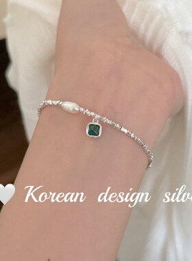 韩国ins博主同款简约高级感手饰品S925纯银 碎银手链气质款百搭女