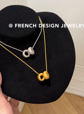 超美法式拉丝路路通项链 S925纯银 锁骨链女优雅礼服配饰品精致