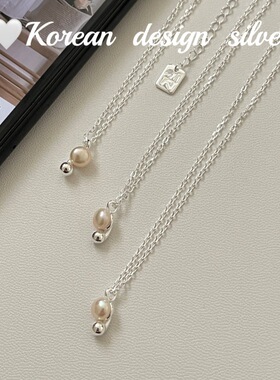 韩国ins风博主同款饰品 S925纯银精巧珍珠项链百搭小众设计高级感