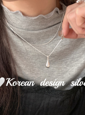 韩国简约ins风博主饰品同款S925纯银 花瓶项链叠戴高级感