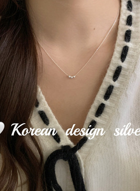 韩国ins风设计饰品 S925纯银极简风项链 气质高级感吊坠锁骨链女