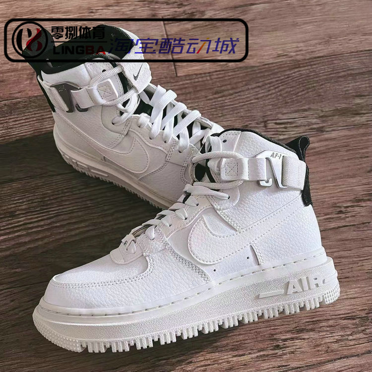 NIKE AF1 HI UT 2.0 女子机车风高帮空军运动增高板鞋 DC3584-100 - 图2