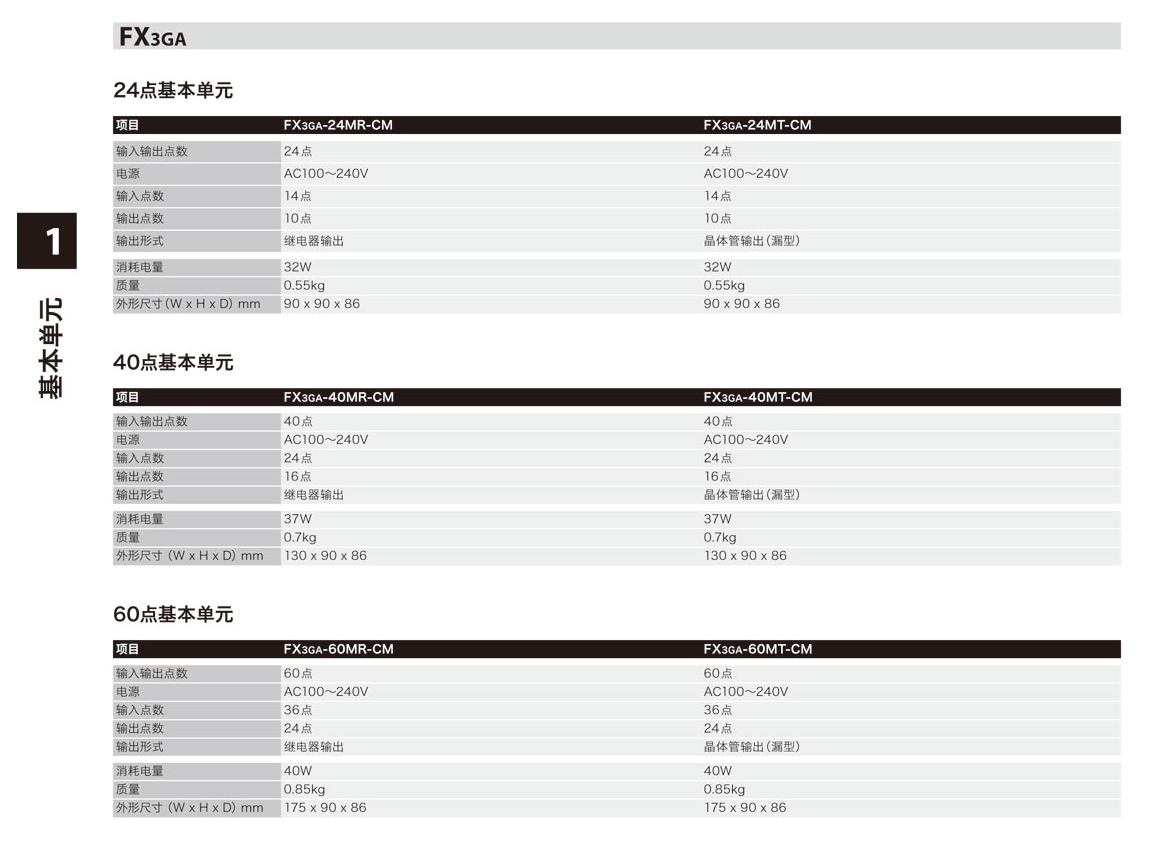 三菱电机 FX3G系列 FX3GA-60MT-CM - 图2