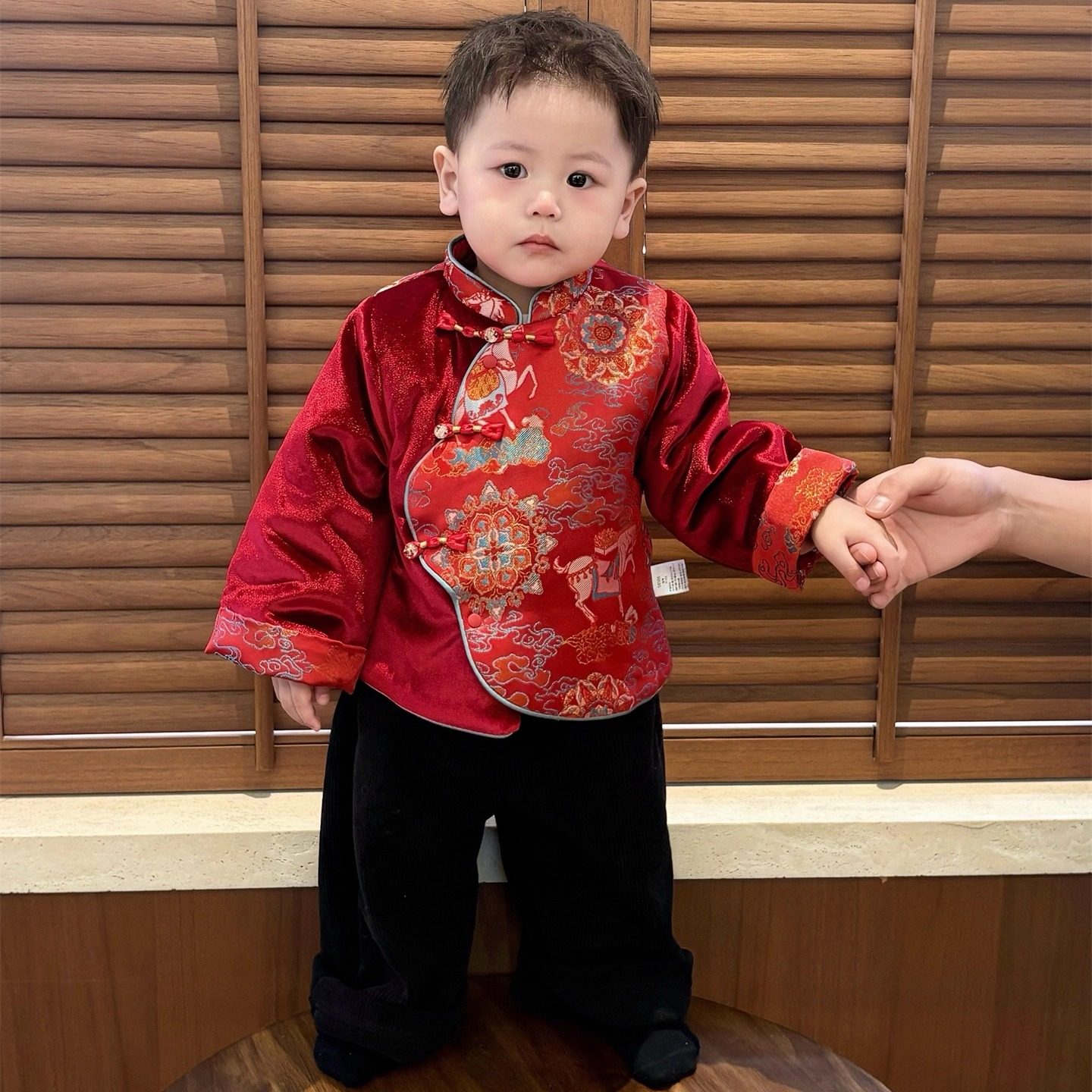 婴儿分体套装冬装新中式唐装加绒外套冬款加厚裤子两件套周岁礼服,淘宝优惠券,粉丝福利购,淘宝优惠卷