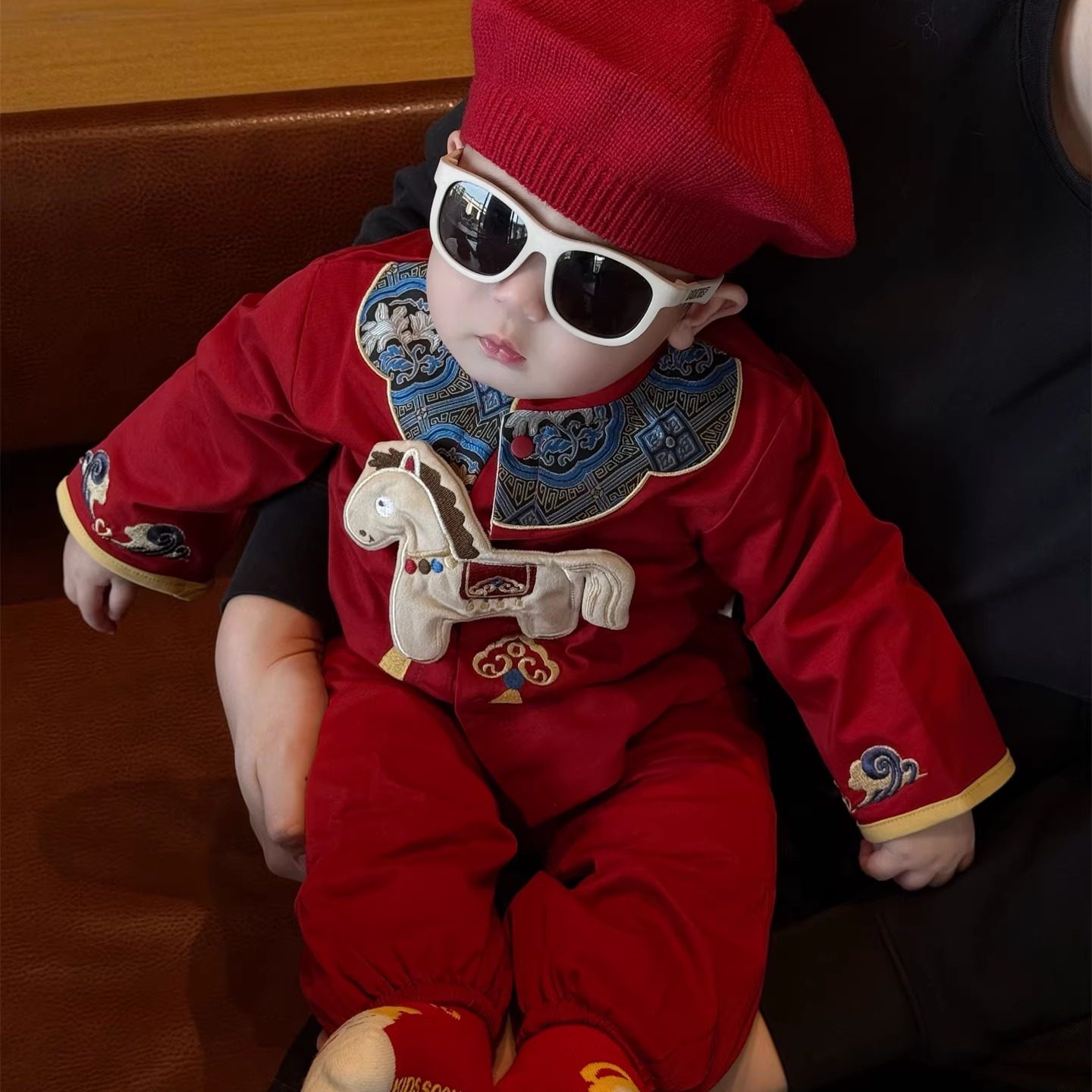 国风服装套装婴儿衣服春秋款红色喜庆洋气周岁宝宝拜年服唐装分体,淘宝优惠券,粉丝福利购,淘宝优惠卷